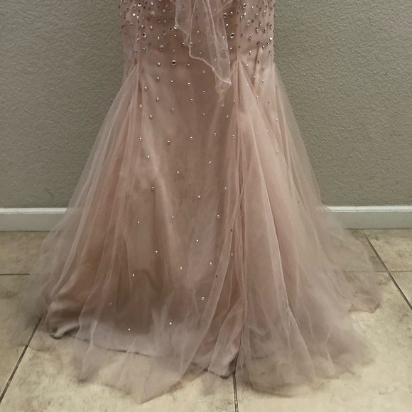 Pink Rhinestones Back Bow tie Mermaid Formal/Prom Dress - Picture 4 of 10